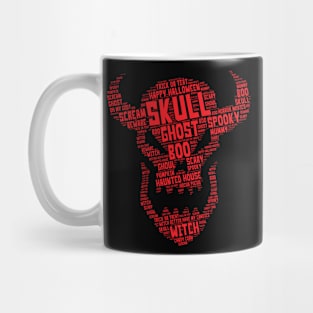 Word Art - Halloween Demon Skull Head Mug